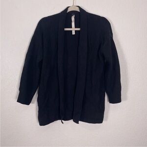 Lululemon Merino Wool-Blend Ribbed Long Wrap Sweater in Black